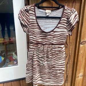 Vintage babydoll zebra print shirt/ dress